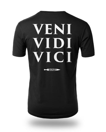 Immortal Praetorian Veni Vidi Vici black t-shirt left chest white design