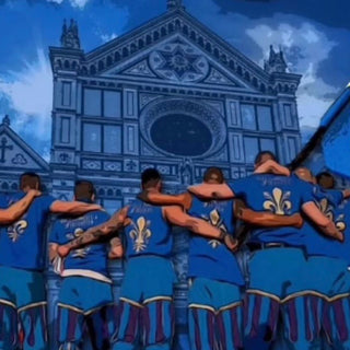 Calcio Storico Fury Unleashed: Iron Imperium Forges T-Shirt for Azzurri Glory