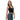 Diana Huntress Goddess crop top in black worn by model, front view