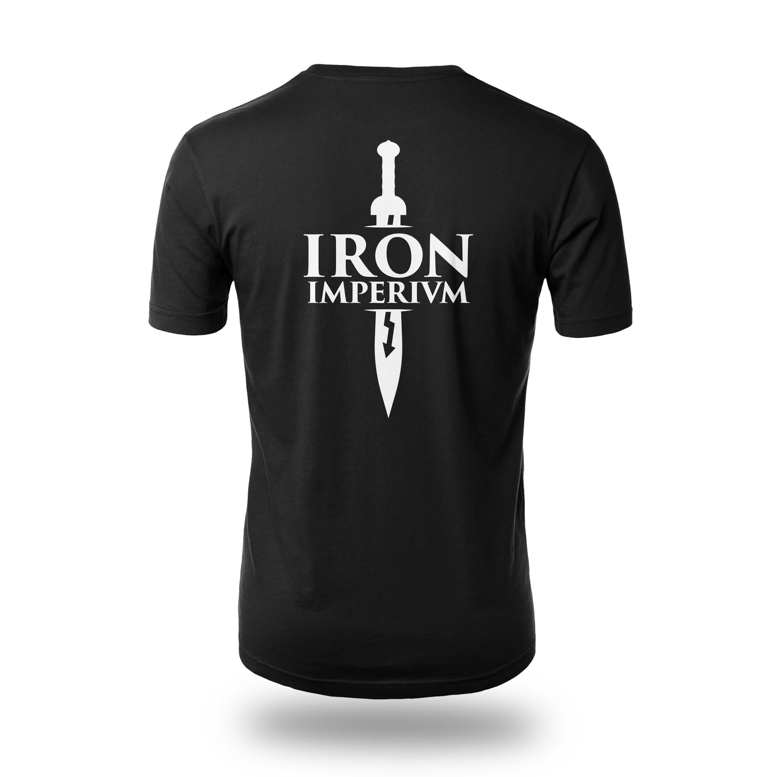 Immortal Praetorian Iron Imperium Logo black t-shirt left chest white design