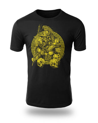 Mars The Vengeful Strength and Honour black t-shirt yellow design