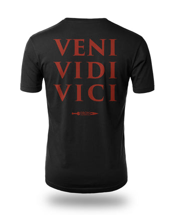 Iron Imperium Logo Veni Vidi Vici black t-shirt dark red design